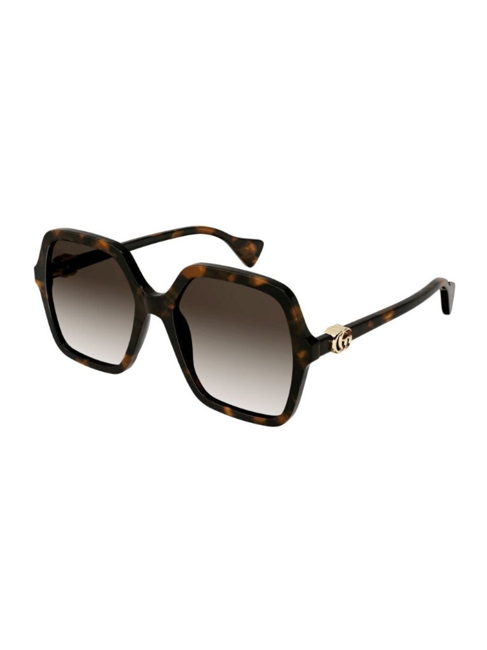 New Gucci Women's Sunglasses Havana Square Brown Lens Acetate Frame GG1072S 002